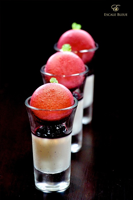 Panna Cotta framboise Vanille Bleue — gros plan