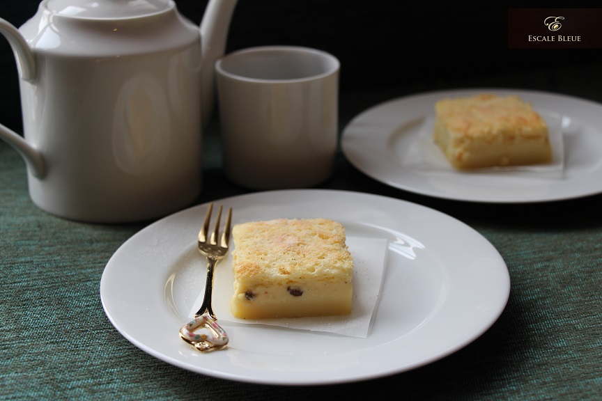 Gâteau magique Vanille Bleue — part