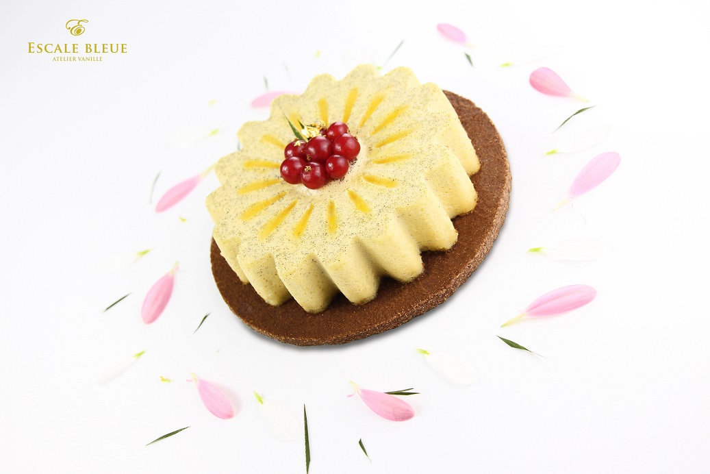 Cheesecake exotique Vanille Bleue — vue dessus