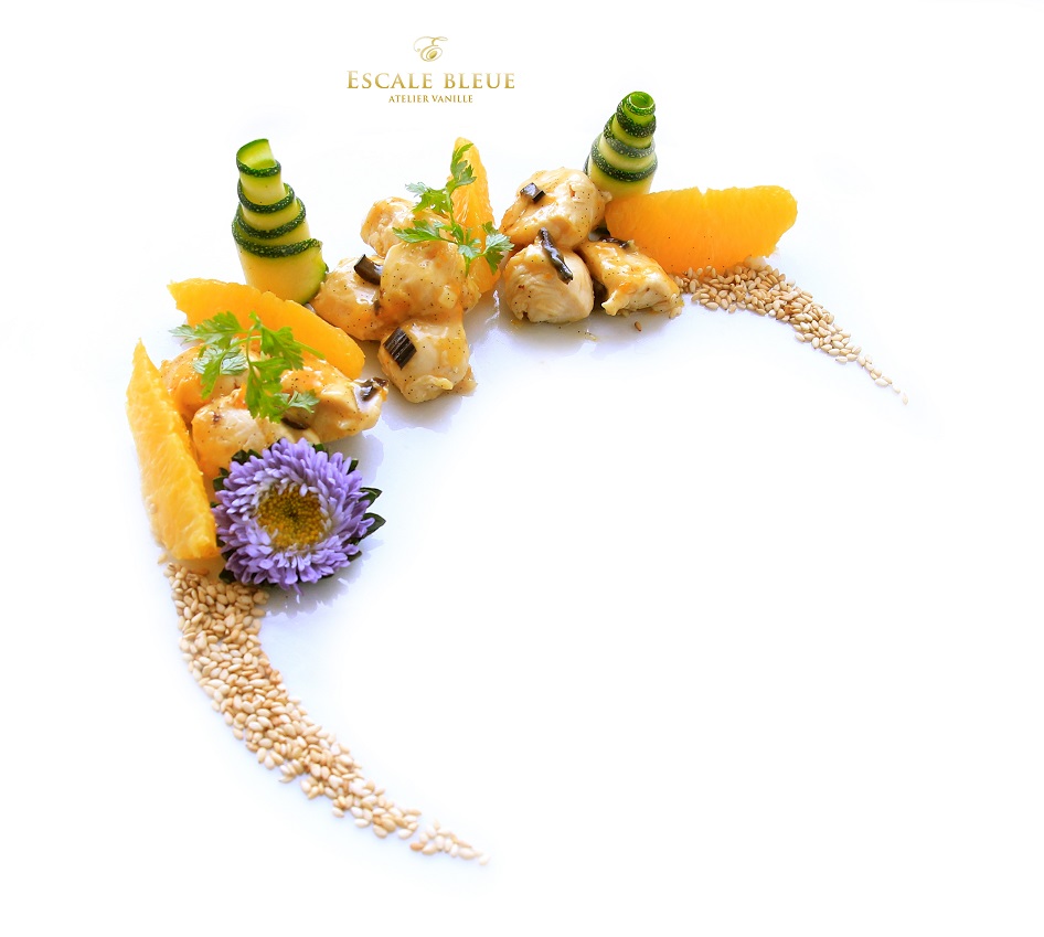 Poulet orange Vanille Bleue — vue dessus