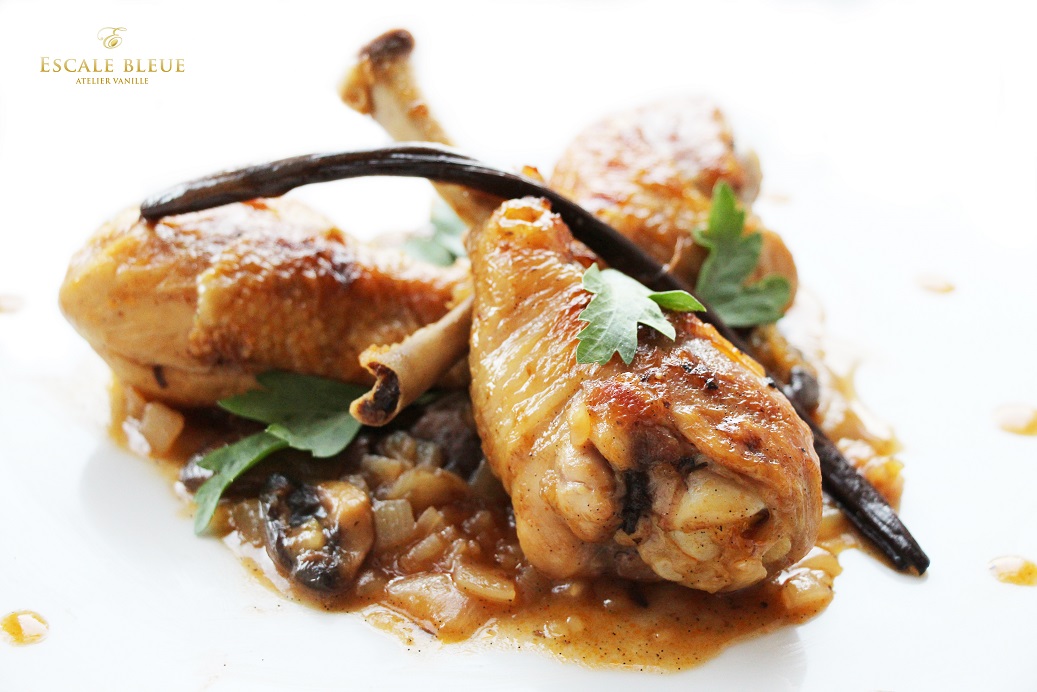 Coq au vin blanc Vanille Bleue — vue dessus
