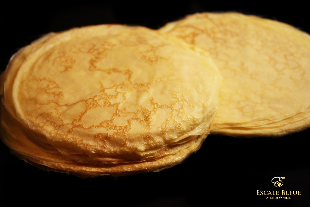 Crêpes vanille Vanille Bleue — empilées