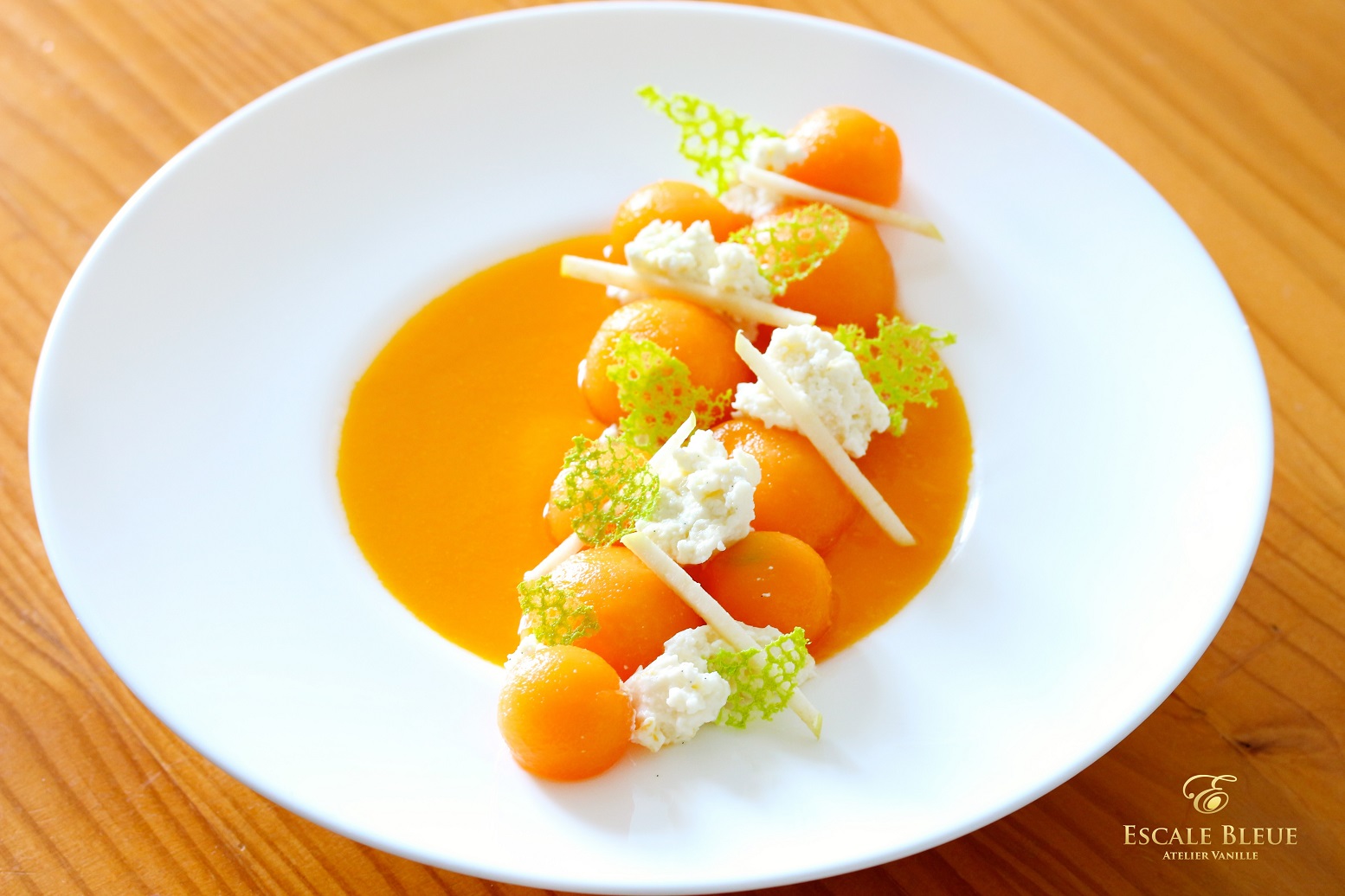 Panna cotta melon à la Vanille Bleue — Escale Bleue