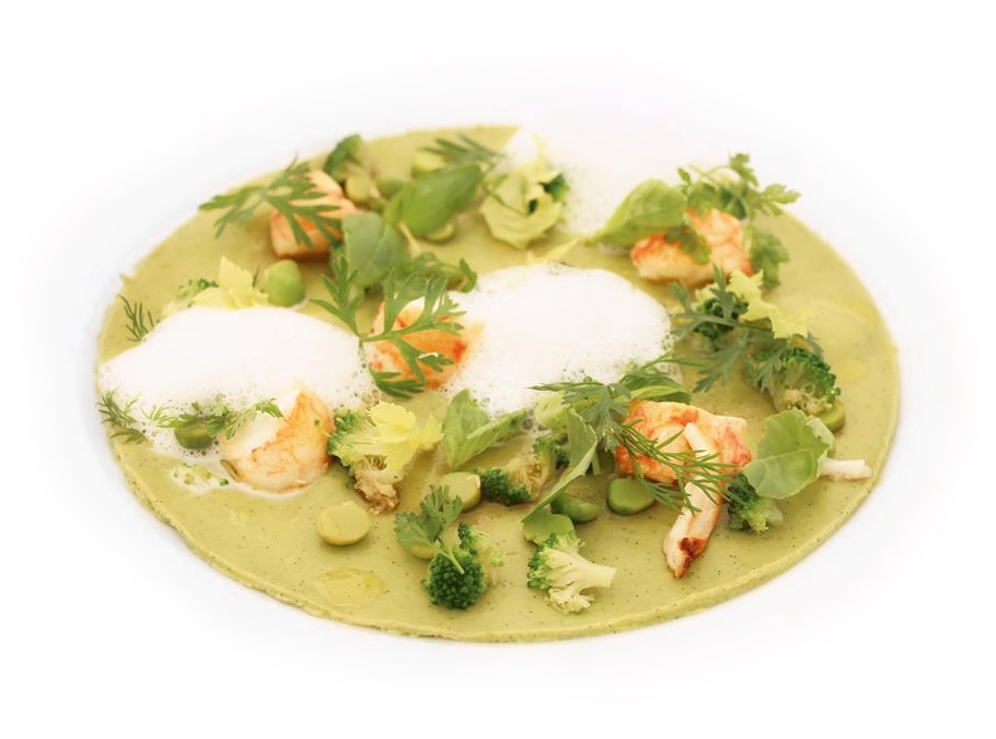 Brice Tomico — crémeux petit pois Vanille Bleue entrée finale