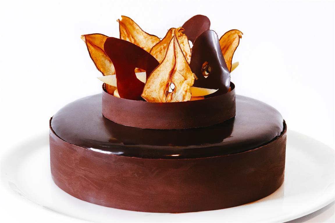 Entremets poire chocolat miel à la Vanille Bleue — Escale Bleue