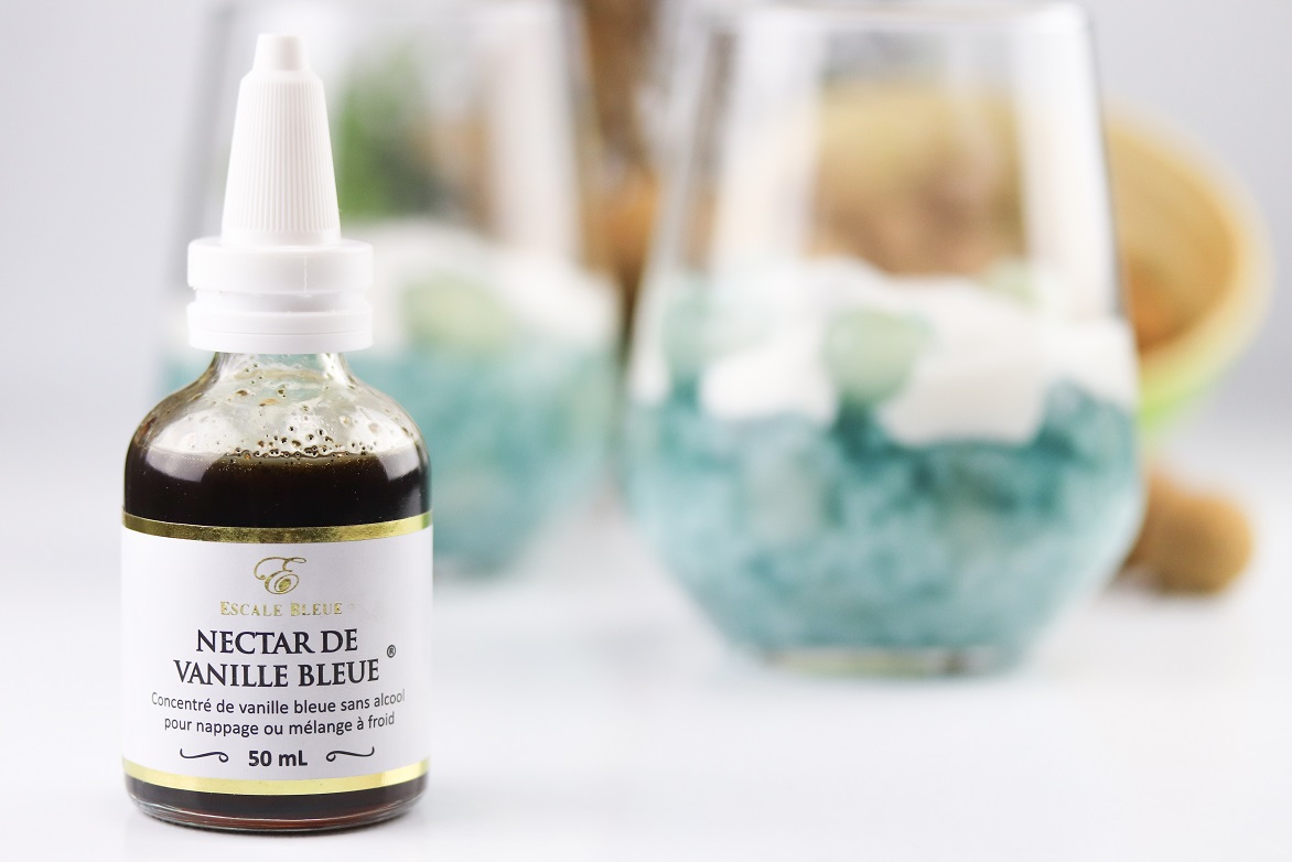 Longanes au riz bleu et lait de coco Vanille Bleue — présentation