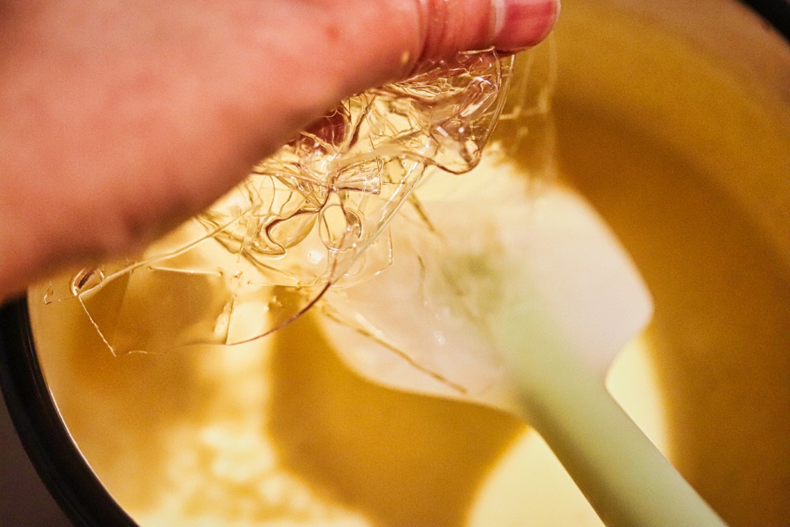 Dôme longani — coulage du crémeux vanille