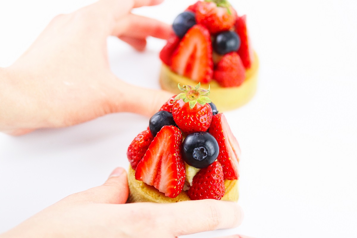 Tartelettes aux Fraises et Vanille Bleue