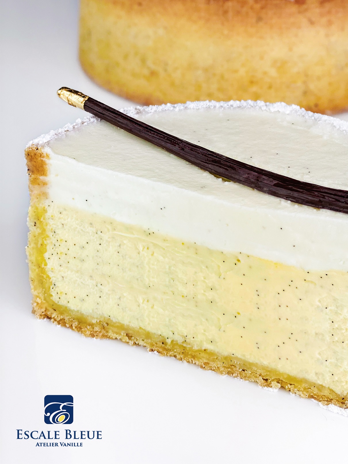 Tarte double fromage vanille bleue